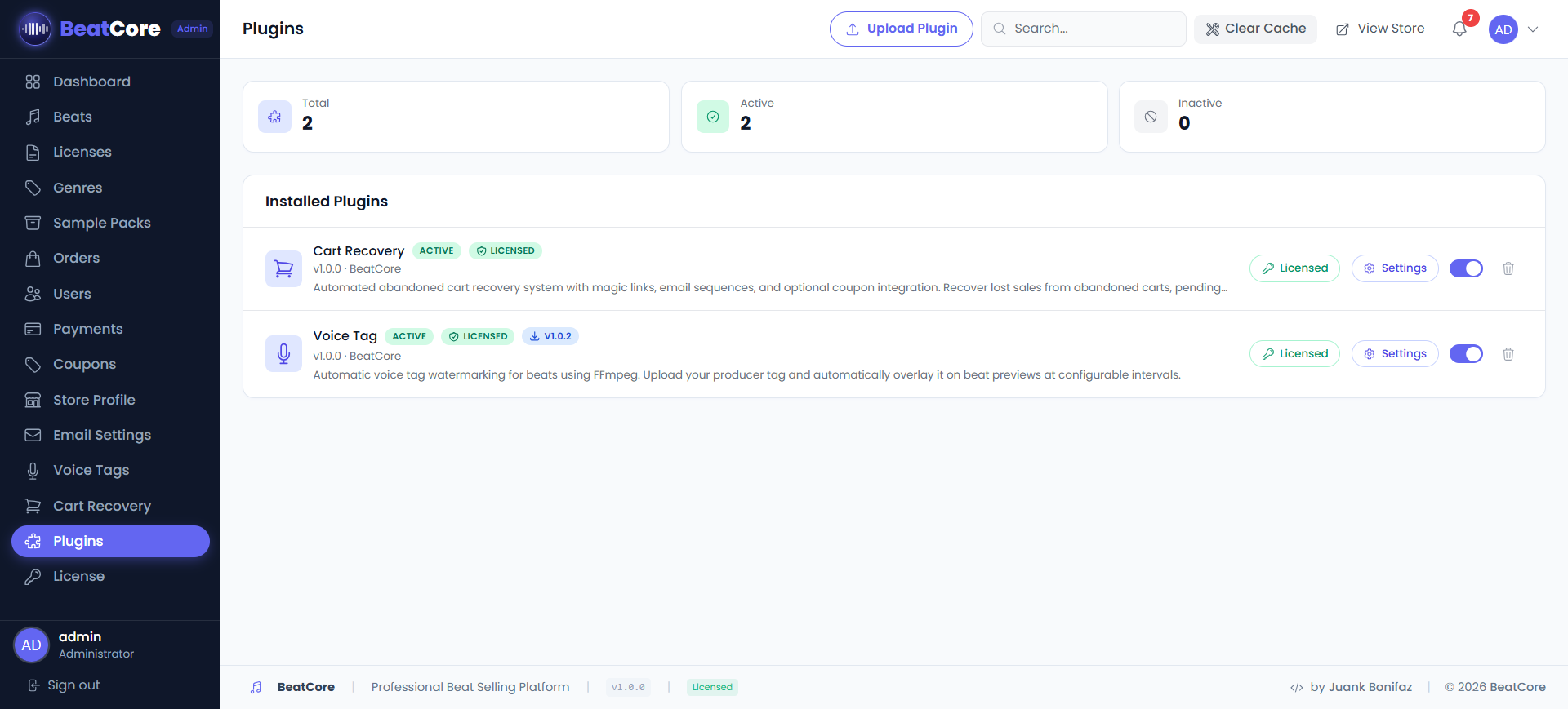 BeatCore Plugin Manager